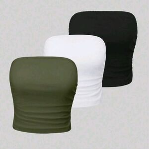 SHEIN Women's Tube Tops - Black, White, and Green